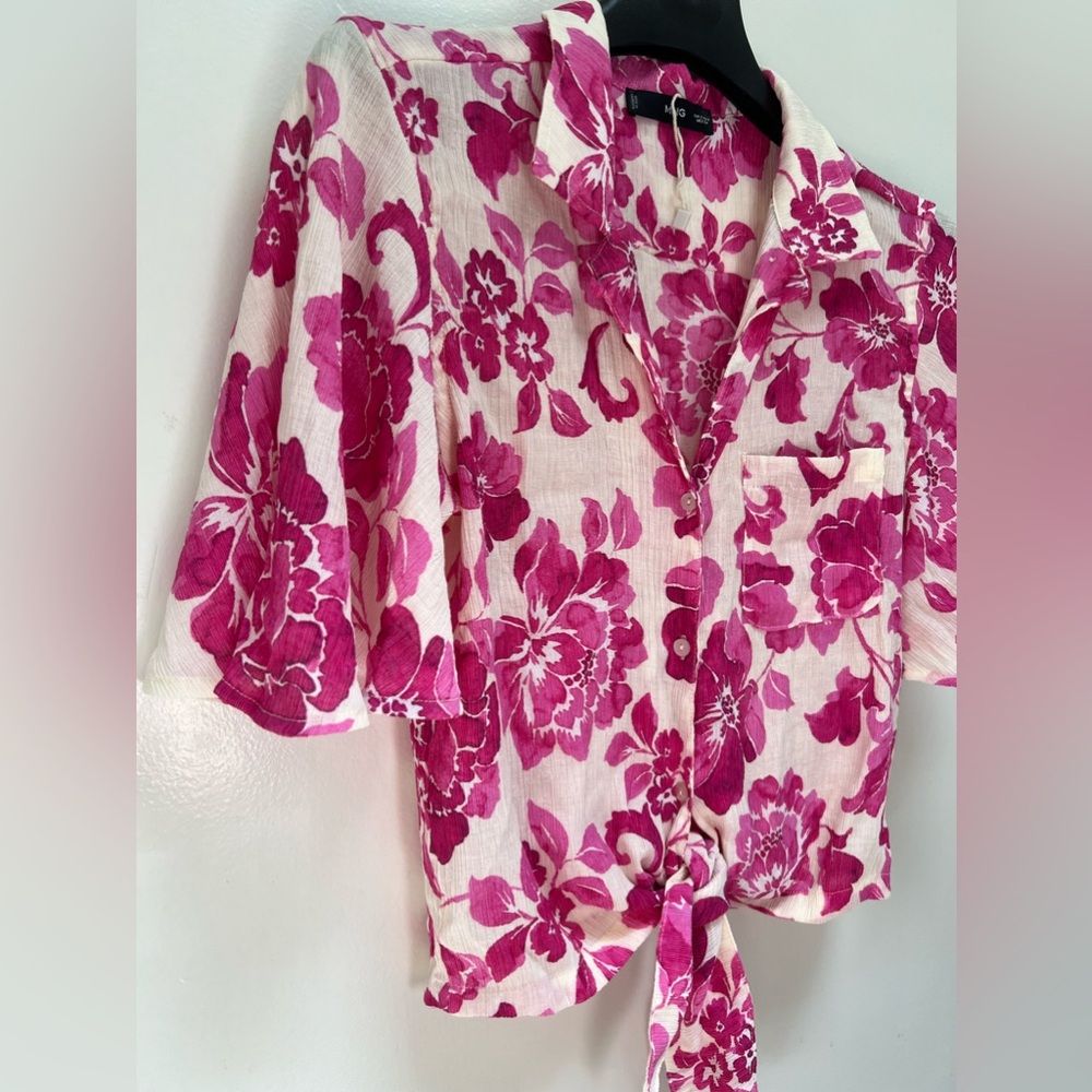 MNG | Floral Crop Blouse